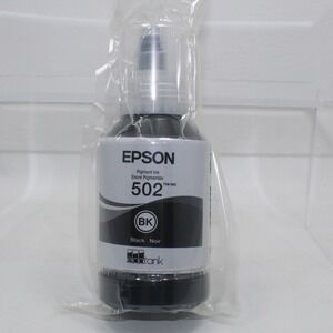 Epson 502 Black Pigment Ink Bottle 127ml EcoTank T502 Replacement NEW Sealed